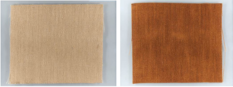 Groundcovers based on woven jutecloth; a) reference jutecloth, b) bioresin treated jute cloth